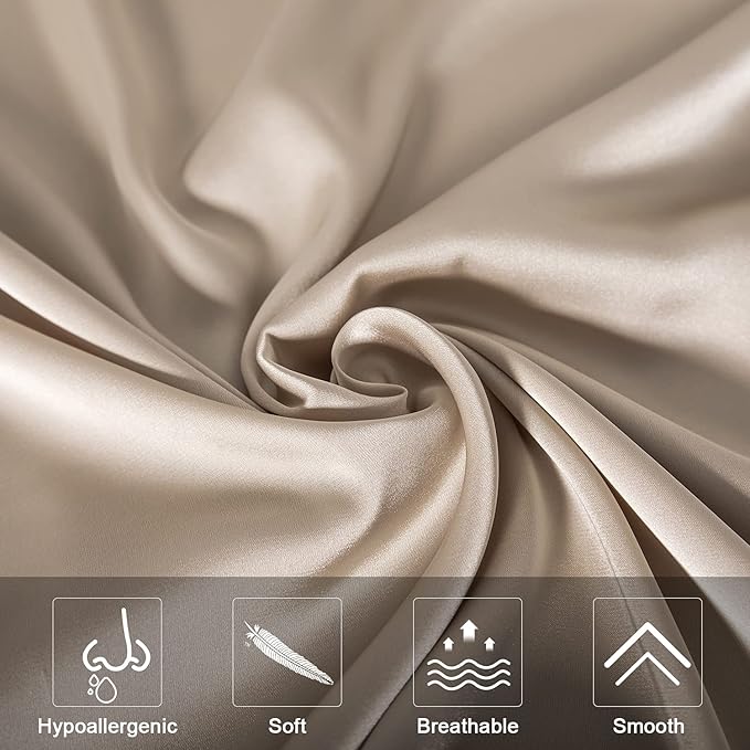 Mulberry Silk Pillowcase for Hair and Skin, Standard Size Cooling Silk Pillow - Image 3
