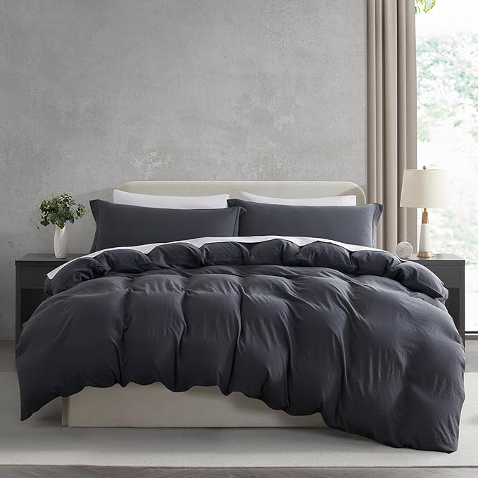 Nestl Dark Grey Duvet Cover King Size by Nestl