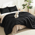 Litanika Oversized King Comforters Black Super King Plus Size, 3 Pieces by Litanika