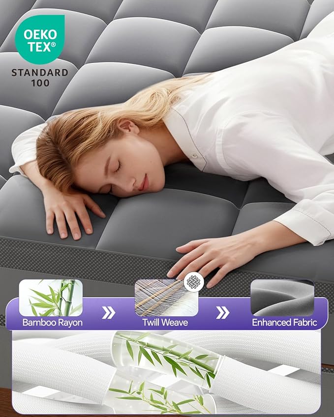 ChiXpace Dual Layer 5 Inch Memory Foam Mattress Topper Queen - Image 5