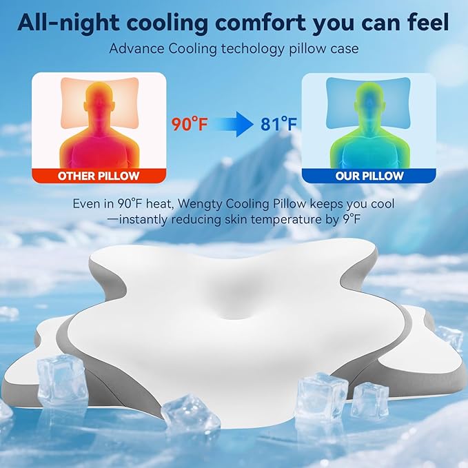 Cervical Pillow for Side Sleepers,Memory Foam Pillows for Neck and Shoulder Pain,Deep Sleep Pillows for Back Pain Sleeper, Dreamers Relief,Slumber,Stomach,Snoring Pillow (White, 25"Lx15"Wx5.8"H)