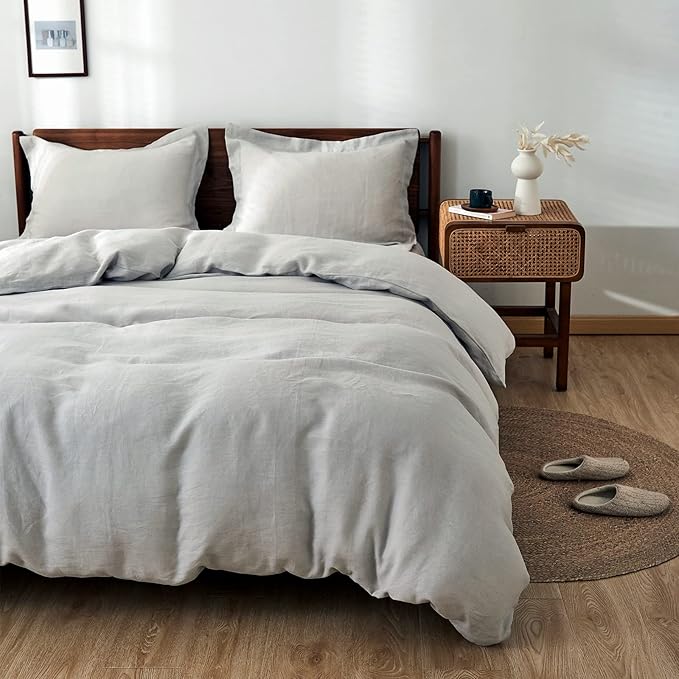 Simple&Opulence 100% Linen Duvet Cover Set 2pcs Basic Style Natural French - Image 8