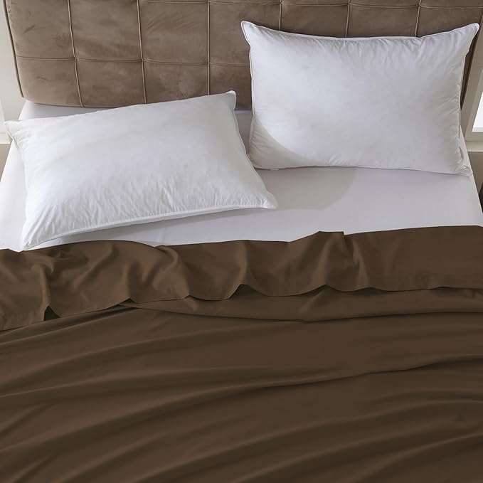 ZPECC Full Flat Sheet Only 1 Pack, Durable Brown Top Bed Sheets Hypoallergenic - Image 7