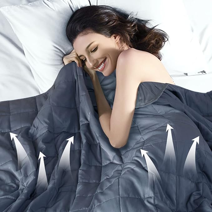 Cooling Weighted Blanket for Adults Twin Size, Breathable Heavy Microfiber - Image 2