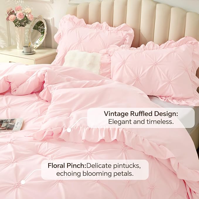 BEDELITE Baby Pink Comforter Set Queen - Image 3