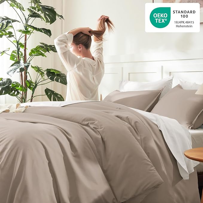 Litanika Light Coffee Oversized King Comforters Super King Size, 3 Pieces - Image 4