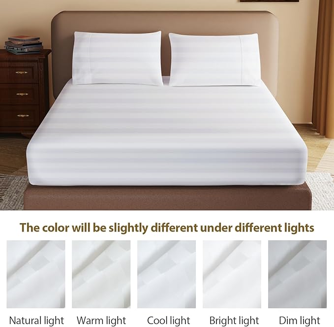 100% Egyptian Cotton Fitted Sheet CK Size, 600 Thread Count, Single Fitted - Image 9