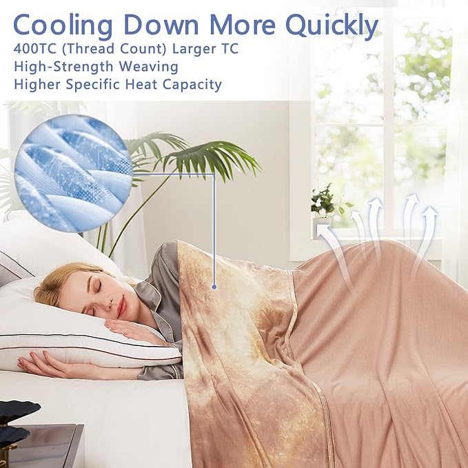 Topcee Cooling Blanket for Hot Sleepers, Absorbs Heat to Keep Body Cool for - Image 4