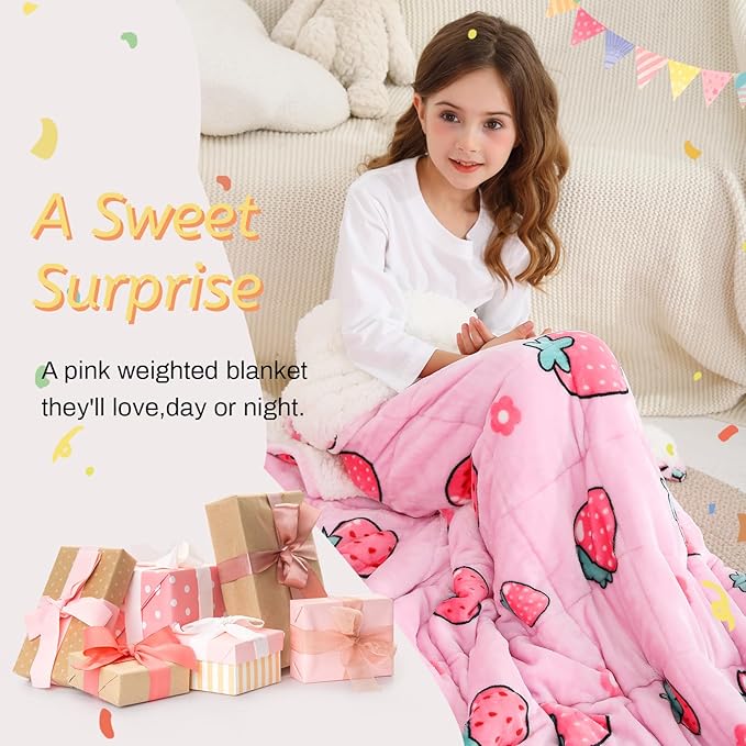 Weighted Blanket 7 pounds Twin Size 41"x 60", Soft Sherpa Fleece Heavy Blanket - Image 7