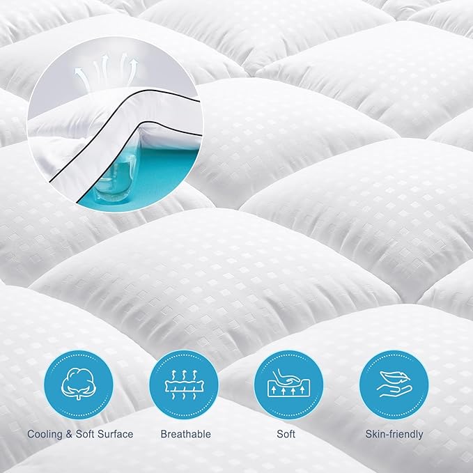 MASVIS King Size Dual Layer 4 Inch Memory Foam Mattress Topper, 2 Inch Gel - Image 5