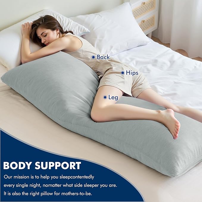 MIULEE Body Pillow for Adults Long Body Pillow for Side Sleeper Memory Foam - Image 6