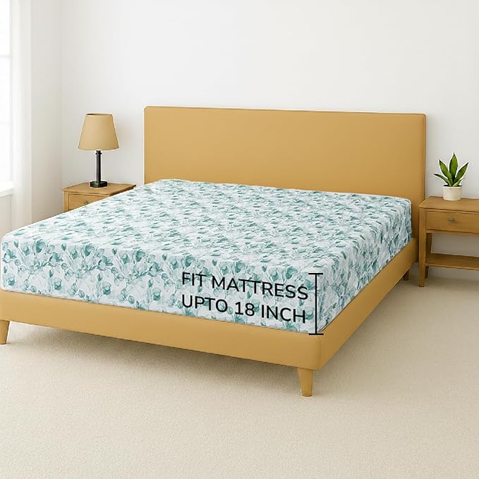 Feather & Stitch 1 Piece Fitted Sheet Twin Size, 100% Cotton Damask Sateen - Image 5