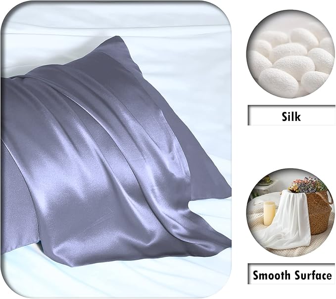 Silk Pillow Cases 2 Pack, Soft Breathable and Sliky Queen Size Pillow Cases Set - Image 2
