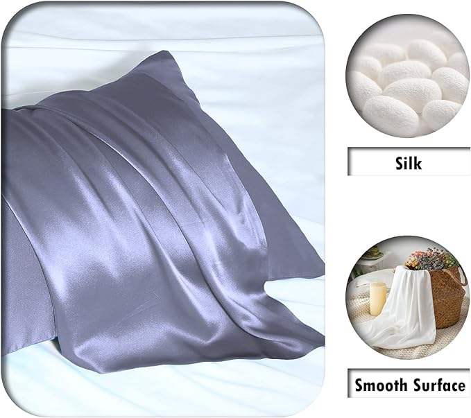 Silk Pillow Cases 2 Pack Soft Breathable and Sliky King Size Pillow Cases Set - Image 2