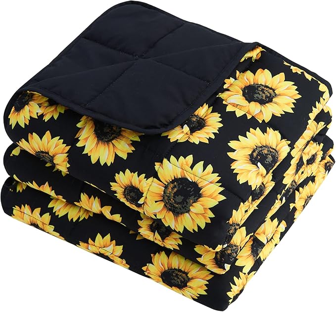 Sunflower Weighted Blanket for Adults 20lbs, Twin Full Size Cooling Heavy Throw - Image 7