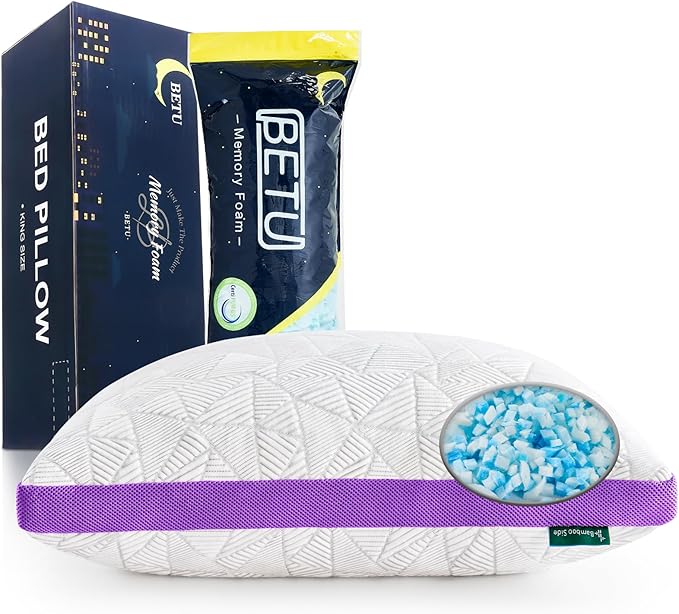 BETU Cooling Pillow Queen Size, Shredded Memory Foam Cool Pillow - Image 8
