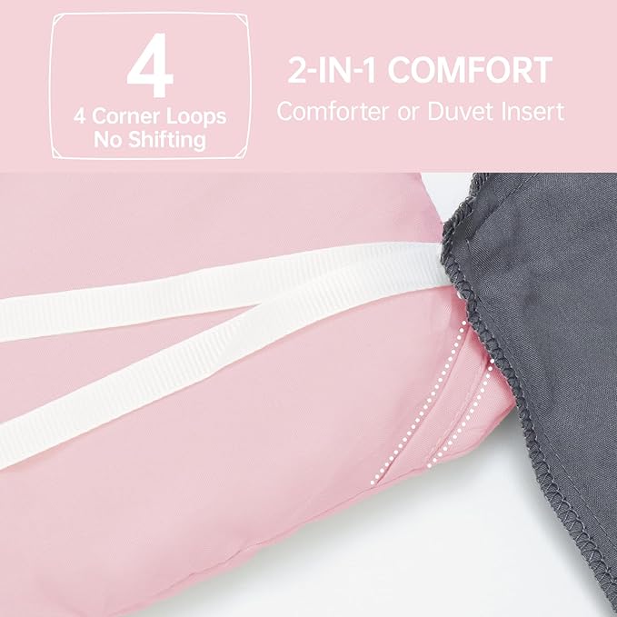 MUXHOMO Pink Full Comforter Sets, All Season Ultra Soft Down Alternative Bedding - Image 6