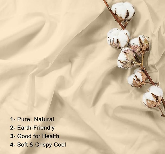 RUVANTI 100% Cotton Sheets – Queen Size Percale Bedding, Cooling & Breathable - Image 5