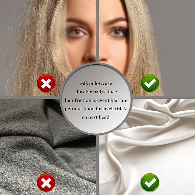 Silk Pillow Cases 2 Pack, Soft Breathable and Sliky Standard Size Pillow Cases - Image 5
