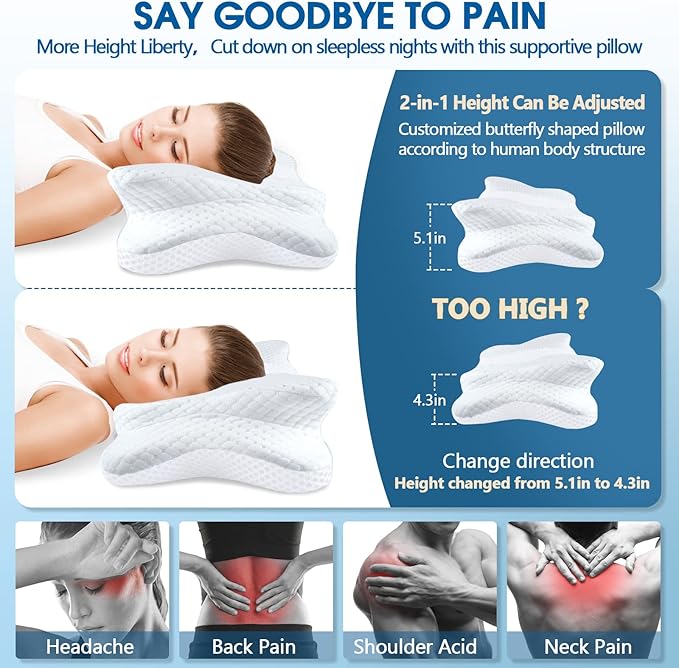 CHxxy Memory Foam Pillows, Cervical Pillow - Image 2