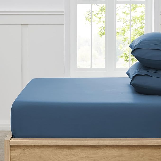 Twin Fitted Sheet Only with Full Elastic & Built in Corner Sheet Straps to - Image 3
