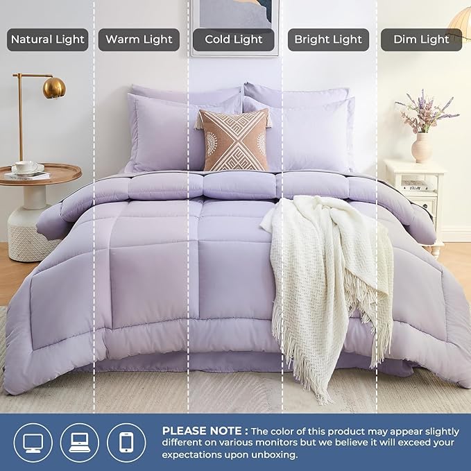 Sasttie Twin Comforter Set, 5 Pieces Bed in a Bag Twin, Complete Bedding Set - Image 8