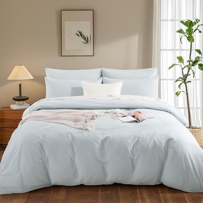 NEXHOME PRO Duvet Cover Set 100% Washed Cotton Kids Twin XL 66"x92", Organic - Image 3