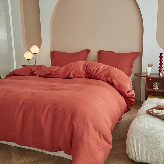 Simple&Opulence 100% Linen Duvet Cover Set 3pcs Basic Style Natural French - Image 7