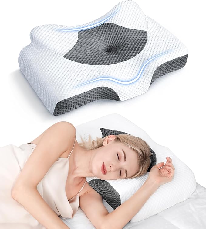 Osteo Cervical Pillow for Neck Pain Relief, Hollow Design Odorless Memory Foam by OSTEO