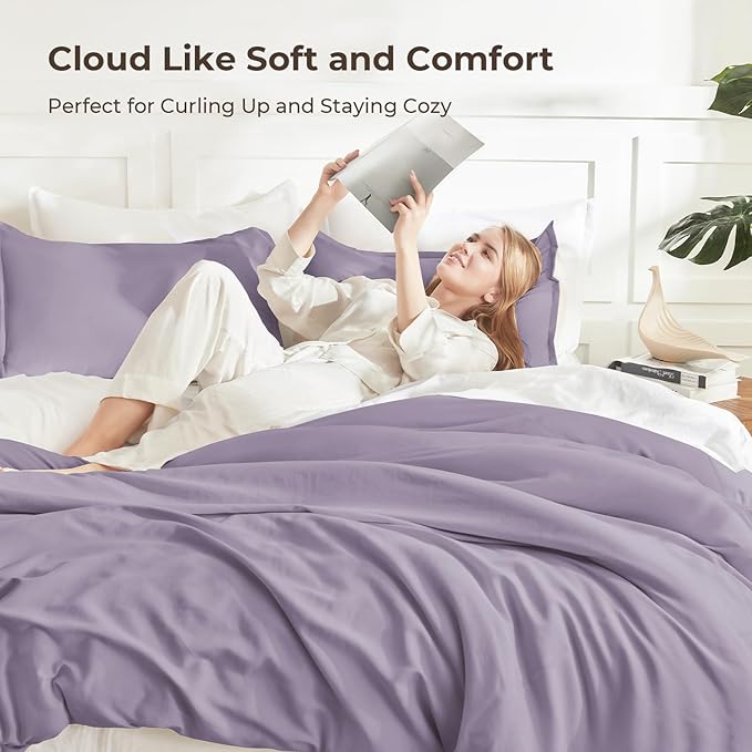 Litanika Grayish Purple Comforter Set California King Size, 3 Pieces Cal King - Image 2