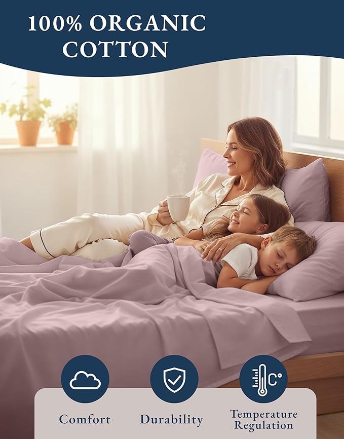 LANE LINEN 100% Organic Cotton Eco Friendly Extra Large Twin Sheets - Image 6