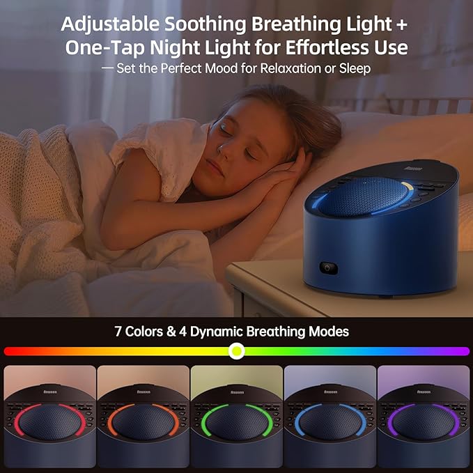 White Noise Machine & Night Light, 12W Powerful Sound Machine - Image 5