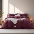 NEXHOME PRO Duvet Cover Set 100% Washed Cotton California Kingn 104"x98" by NEXHOMEPRO