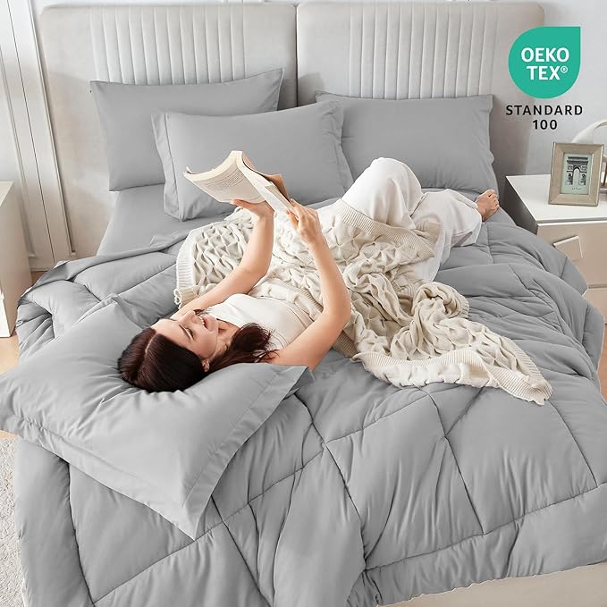 Sasttie Twin Comforter Set, 5 Pieces Bed in a Bag Twin, Complete Bedding Set - Image 5