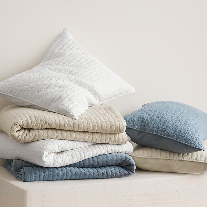 EVERGRACEHOME Cross Stitch Pre-Washed Cotton Quilt Bedding Set King Size - Image 6