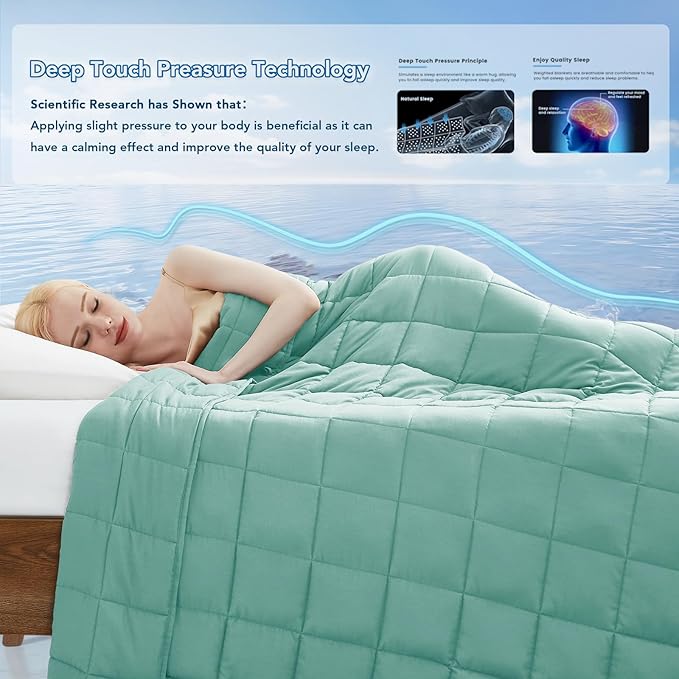 Topcee Weighted Blanket for Adults Twin Size Soft Cooling Heavy Blanket Sleeping - Image 3