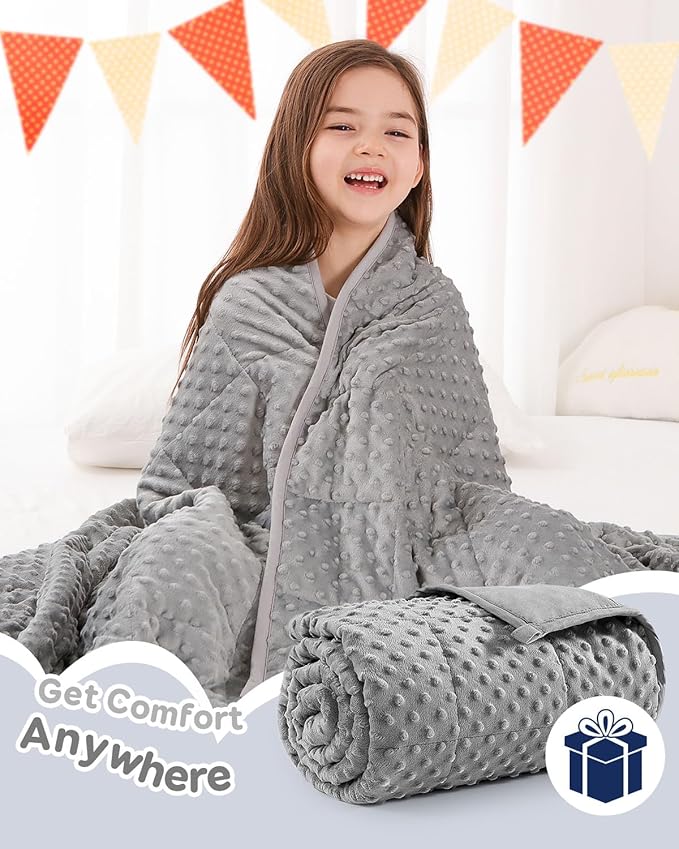 Kivik Weighted Blanket 10lbs, Small Minky Dotted Blankets, Soft Heavy Blanket - Image 6