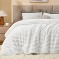 BEDELITE Fleece King Comforter Set -Super Soft & Warm Fluffy Bright White by BEDELITE