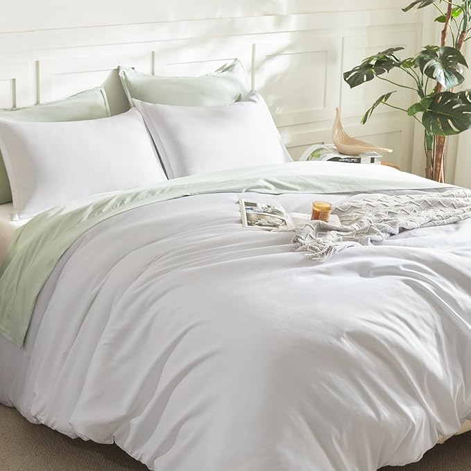 Litanika Oversized King Comforter Set White, 3 Pieces Lightweight Solid Bedding - Image 5