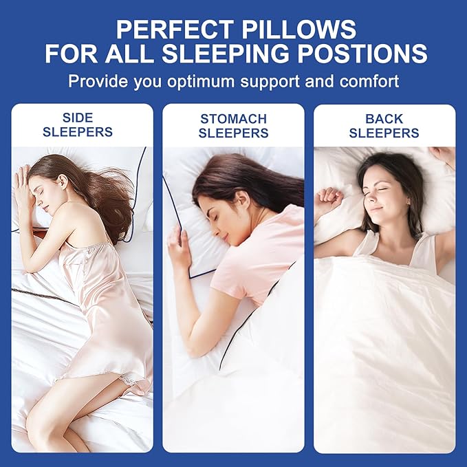 Premium Pillows Queen Size Set of 2, Fluffy and Supportive 7D Down Alternative - Image 6