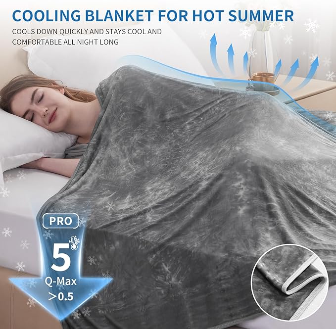 Guohaoi Cooling Blanket for Hot Sleepers and Night Sweats, Decortive Tie Dye - Image 2