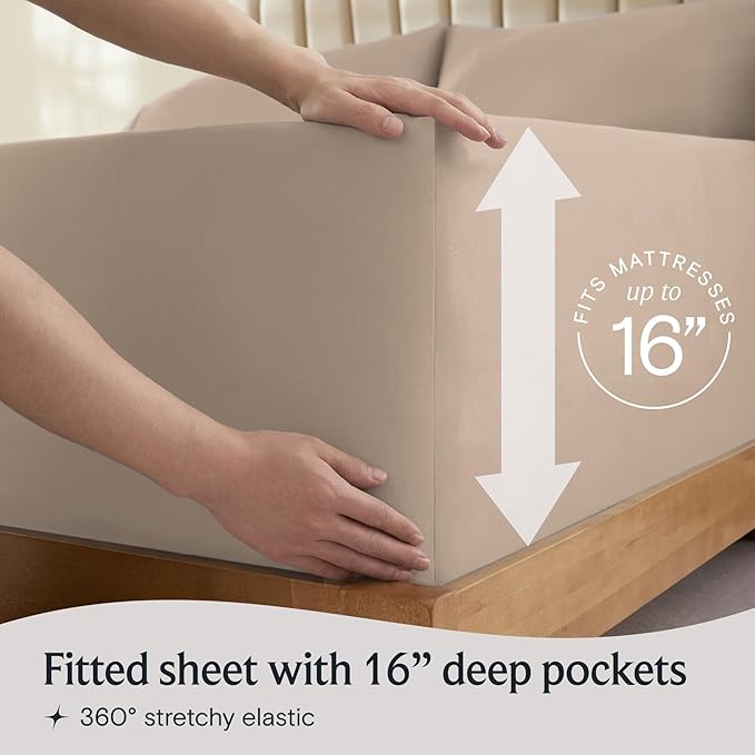 LuxClub 5 PC Split King Sheet Set, Breathable Luxury Bed Sheets, Deep Pockets - Image 6