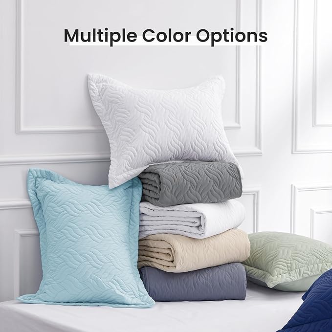 Love's cabin California King Size Quilt Bedding Set Light Blue Bedspread - Image 8