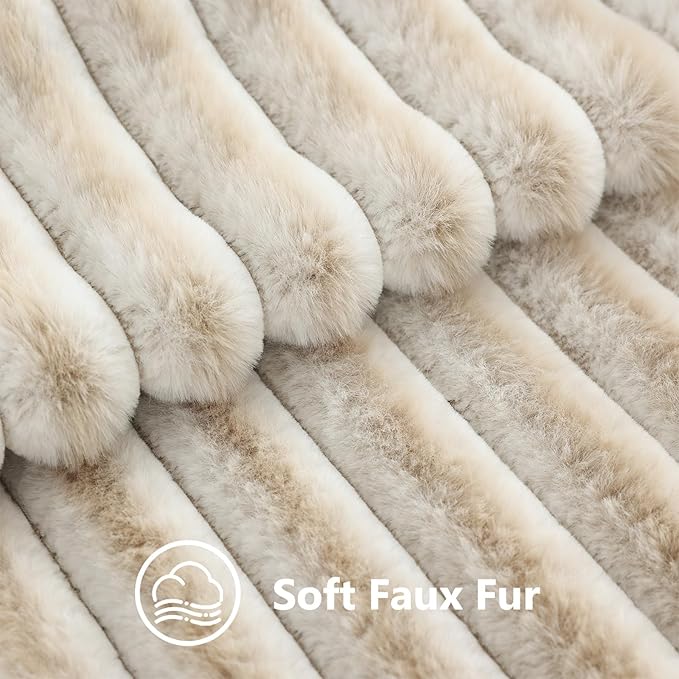 decorUhome Summer Cozy Faux Fur Throw Pillow Covers 22x22 Set of 2 Decorative - Image 3