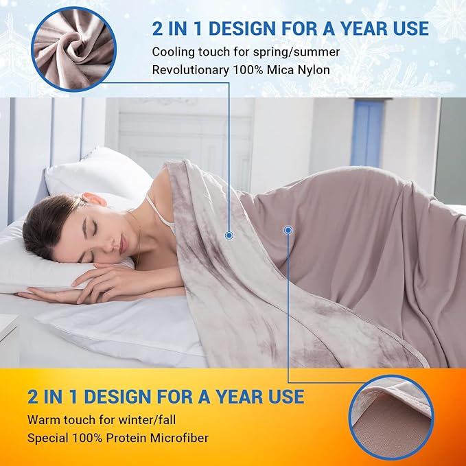 Topcee Cooling Blanket for Hot Sleepers Decorative Tie Dye, Absorbs Heat to - Image 3