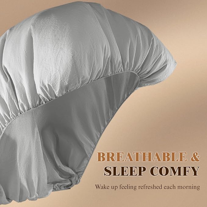 SONORO KATE 100% French Linen Fitted Sheet - Image 3
