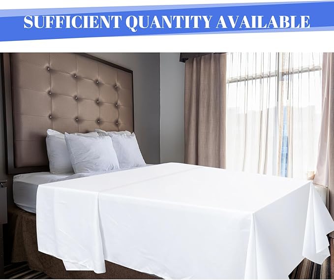 Preboun 10 Pack Queen Flat Sheets 102'' x 105'' Soft Microfiber Sheets Bulk - Image 4