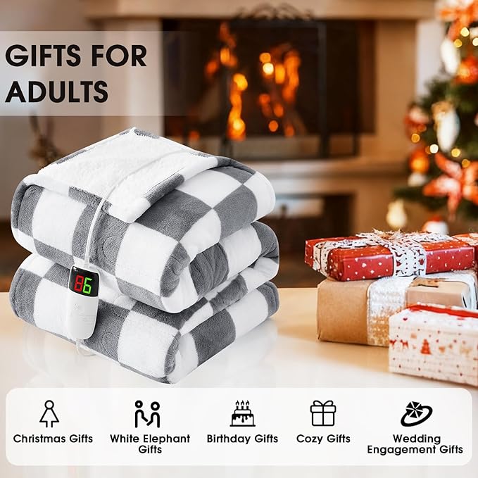 Heated Electric Blanket Twin Size, 62X84 Heating Blanket - Image 6