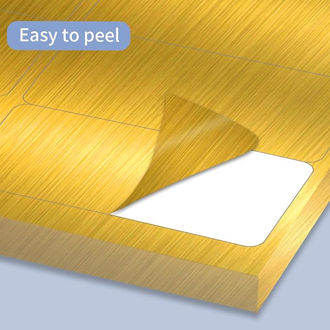 1" x 2-5/8" Address Labels- Gold Shipping Labels Stickers/Mailing Labe Stickers for Laser/Inkjet Printer, Matte- Permanent Adhesive Sticker-DeskoryOffice