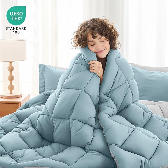 MUXHOMO 5 Pieces Twin XL Comforter Set, Reversible Bed in a Bag Twin XL Size - Image 2
